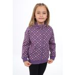 Toontoy Kız Çocuk Baskılı Hırka Mor 5 YAŞ