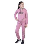 Toontoy Kız Çocuk Baskılı Kanguru Cepli Eşofman Takımı Gül Kurusu 12-13 YAŞ