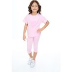 Toontoy Kız Çocuk Baskılı Kaprili Takım - Pembe - 4 Yaş