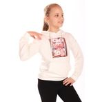 TOONTOY Kız Çocuk Baskılı Kapüşonlu Sweatshirt, 8 Yaş, 22438, Ekru, kız-çocuk