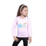 Toontoy Kız Çocuk Baskılı Kol Ucu Lastikli Sırtı Nakış Detaylı Tişört Açık Pembe 2 YAŞ