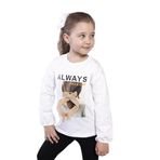 Toontoy Kız Çocuk Baskılı Kol Ucu Lastikli Tişört Ekru 7 YAŞ