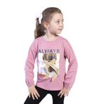 Toontoy Kız Çocuk Baskılı Kol Ucu Lastikli Tişört Gül Kurusu 6 YAŞ