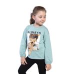 Toontoy Kız Çocuk Baskılı Kol Ucu Lastikli Tişört Yeşil 8 YAŞ