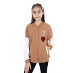 Toontoy Kız Çocuk Baskılı Kolej Hırka Kahverengi 6-7 YAŞ