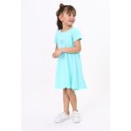 Toontoy Kız Çocuk Baskılı Oversize Bisiklet Yaka Kısa Kollu Elbise - - 3 - Mint Yeşili
