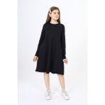 Toontoy Kız Çocuk Baskılı Oversize Bisiklet Yaka Uzun Kollu Cepli Elbise - - 6 - 7 Yaş - Siyah