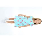 Toontoy Kız Çocuk Baskılı Relax Fit Bisiklet Yaka Kısa Kollu Elbise - 3 - Mint Yeşili