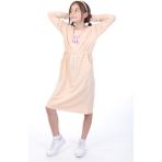 Toontoy Kız Çocuk Baskılı Relax Fit Bisiklet Yaka Uzun Kollu Bağcıklı Elbise - - 13 - 14 Yaş - Bej