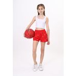 Toontoy Kız Çocuk Baskılı Şort Kırmızı 13-14 YAŞ
