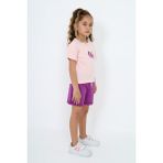 Toontoy Kız Çocuk Baskılı Şortlu Takım - 2 Yaş - Pudra