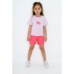 Toontoy Kız Çocuk Baskılı Şortlu Takım - 3 Yaş - Açık Lila