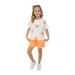 Toontoy Kız Çocuk Baskılı Şortlu Takım Oranj 6 YAŞ