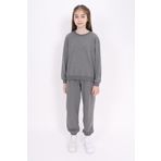 Toontoy Kız Çocuk Baskılı Sweatshirt Antrasit Melanj 8-9 YAŞ