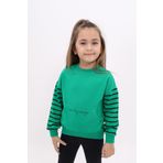 Toontoy Kız Çocuk Baskılı Sweatshirt Çimen Yeşili 2 YAŞ