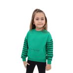 Toontoy Kız Çocuk Baskılı Sweatshirt Çimen Yeşili 5 YAŞ