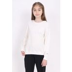 Toontoy Kız Çocuk Baskılı Sweatshirt Ekru 13-14 YAŞ