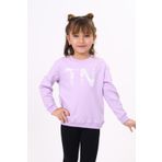 Toontoy Kız Çocuk Baskılı Sweatshirt Lila 3 YAŞ