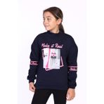 Toontoy Kız Çocuk Baskılı Taş İşlemeli Balıkçı Yaka Sweatshirt