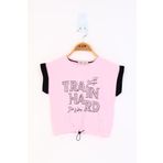 Toontoy Kız Çocuk Baskılı Taş İşlemeli Tişört Pembe 8 YAŞ