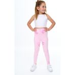 Toontoy Kız Çocuk Baskılı Tayt - 5 Yaş - Pembe