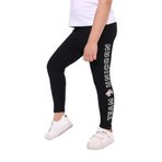 Toontoy Kız Çocuk Baskılı Tayt Siyah 4 YAŞ