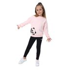 Toontoy Kız Çocuk Baskılı Taytlı Takım Pudra 4 YAŞ