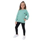 Toontoy Kız Çocuk Baskılı Taytlı Takım Yeşil 3 YAŞ