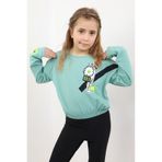 TOONTOY Kız Çocuk Baskılı Tişört 6-7 Yaş, 6-7 Yaş, 22513, Yeşil, Kız çocuk