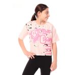 Toontoy Kız Çocuk Baskılı Tişört - 6 - 7 Yaş - Pudra