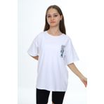 Toontoy Kız Çocuk Baskılı Tişört Beyaz 12-13 YAŞ
