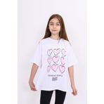 Toontoy Kız Çocuk Baskılı Tişört Beyaz 6-7 YAŞ