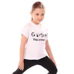 Toontoy Kız Çocuk Baskılı Tişört Beyaz 6 YAŞ