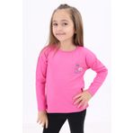 Toontoy Kız Çocuk Baskılı Tişört Fuşya 2 YAŞ