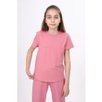 Toontoy Kız Çocuk Baskılı Tişört Gül Kurusu 8-9 YAŞ