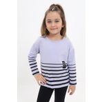 Toontoy Kız Çocuk Baskılı Tişört Mavi 5 YAŞ