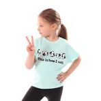 Toontoy Kız Çocuk Baskılı Tişört Mint Yeşili 8 YAŞ