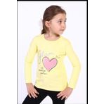 Toontoy Kız Çocuk Baskılı Tişört Sarı 4 YAŞ