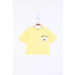 Toontoy Kız Çocuk Baskılı Tişört Sarı 7 YAŞ