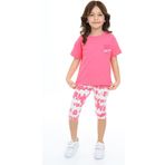Toontoy Kız Çocuk Batik Desen Have Fun Yazı Baskılı Kaprili Takım
