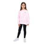 Toontoy Kız Çocuk Batik Desenli Baskılı Taytlı Takım Pembe 10-11 YAŞ