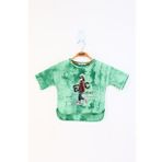 Toontoy Kız Çocuk Batik Desenli Düşük Kol Baskılı Tişört