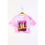 Toontoy Kız Çocuk Batik Desenli Fashıon Baskılı Crop Tişört