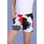 Toontoy Kız Çocuk Batik Desenli İki Yanı Cepli Şort - 6 - 7 Yaş - Kırmızı