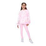 Toontoy Kız Çocuk Batik Desenli Taytlı Takım Pembe 6-7 YAŞ