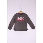 Toontoy Kız Çocuk Be Baskılı Sweatshirt - 4 Yaş - Antrasit Melanj