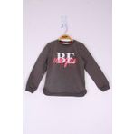 Toontoy Kız Çocuk Be Baskılı Sweatshirt - 5 Yaş - Antrasit Melanj