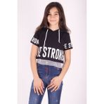 Toontoy Kız Çocuk Be Strong Baskılı Kapüşonlu Tişört - 10 Yaş - Pudra