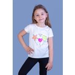 Toontoy Kız Çocuk Beautıful Today Baskılı Pul Işlemeli Tişört - 4 Yaş - Ekru