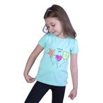 Toontoy Kız Çocuk Beautıful Today Baskılı Pul İşlemeli Tişört Mint Yeşili 4 YAŞ
